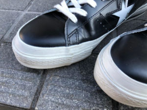 ゴムソール　メラミンスポンジで掃除した後